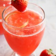strawberry lemonade in a glass