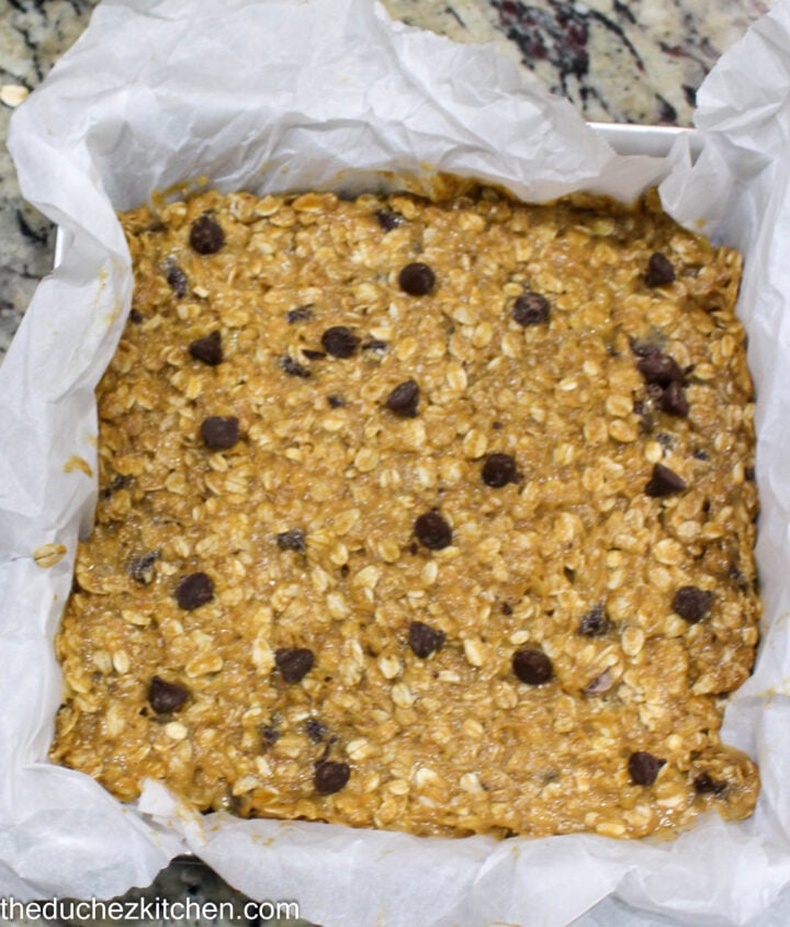 Banana chocolate chip bars